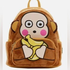 Loungefly Mini Backpack SANRIO MONKICHI Monkey Banana Cosplay Brown NWT